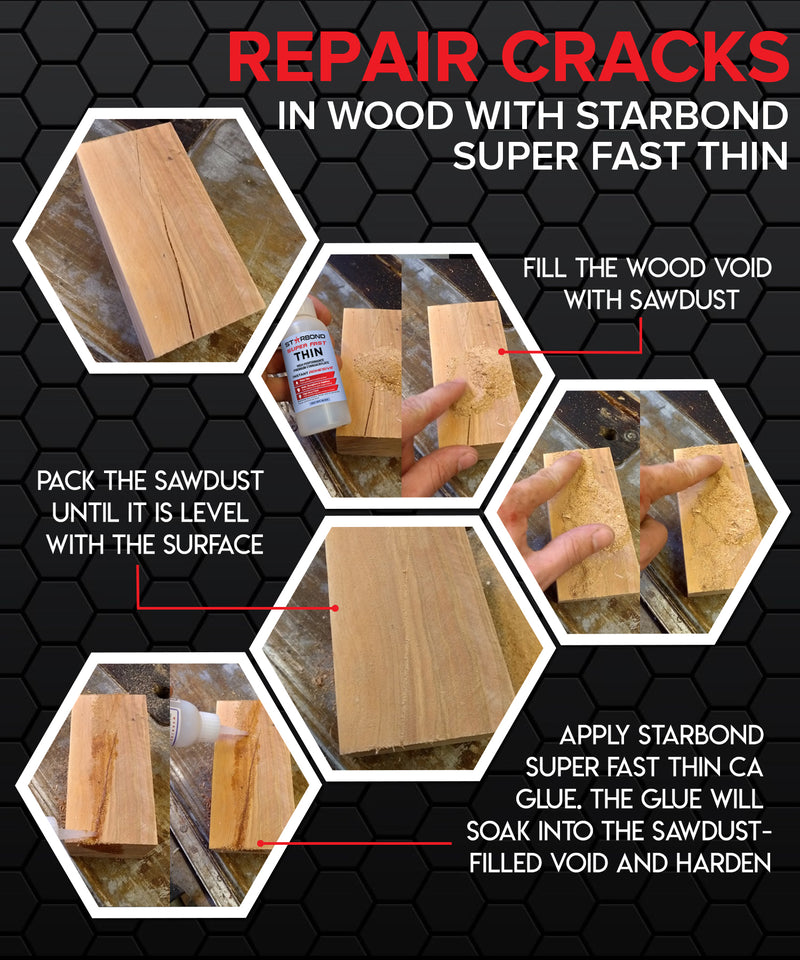 Starbond EM-02 Super Fast Thin CA Super Glue for Wood Finish, Inlays, and  Stabilizing